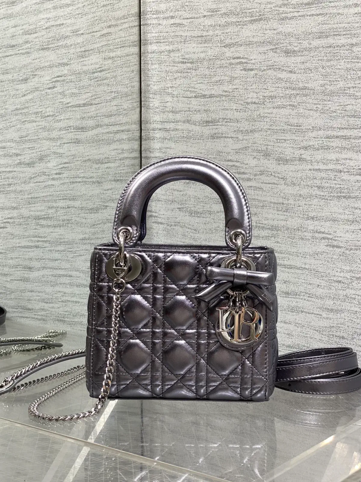 Dior Quilted Bow Mini Top Handle Bag image 1