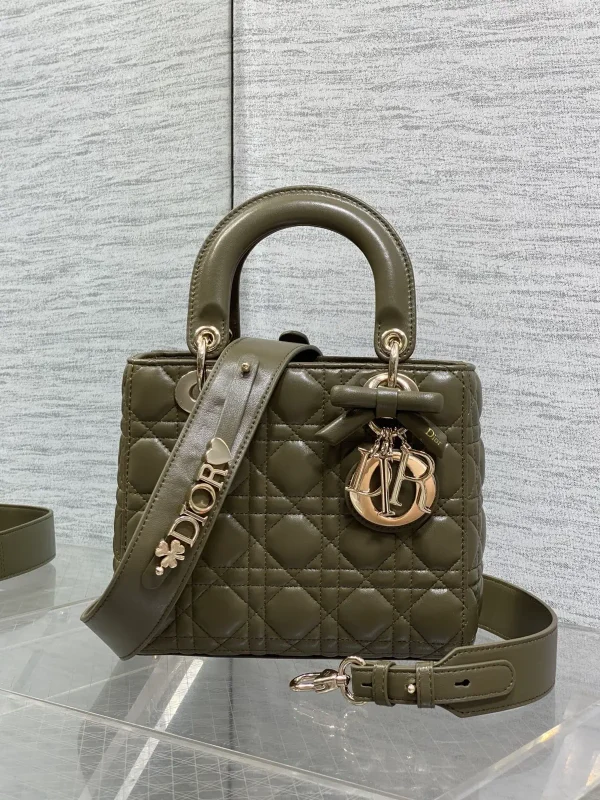 Dior Quilted Top Handle Bag with Bow Charm image 1