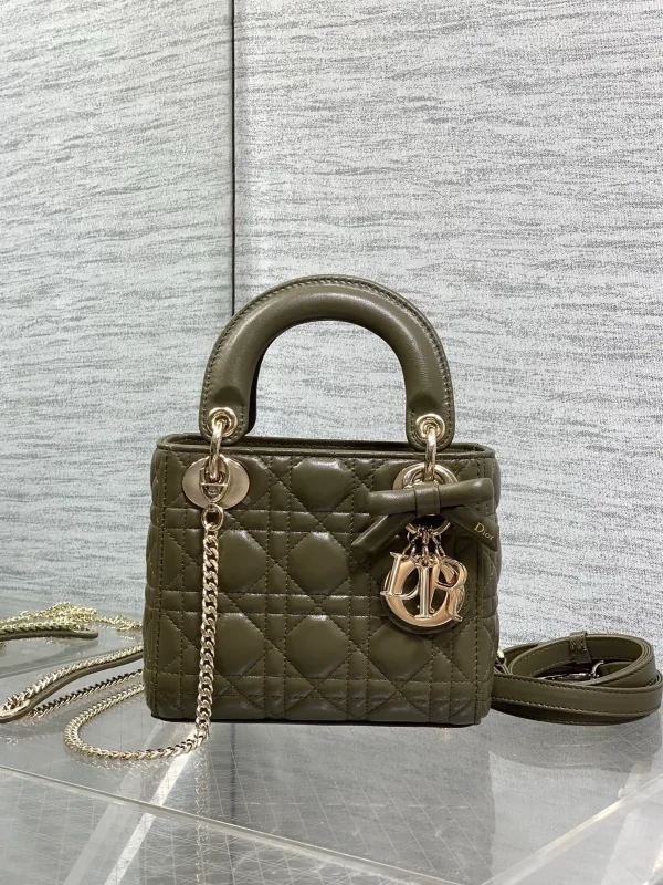 Dior Quilted Top Handle Bag with Bow Charm image 1