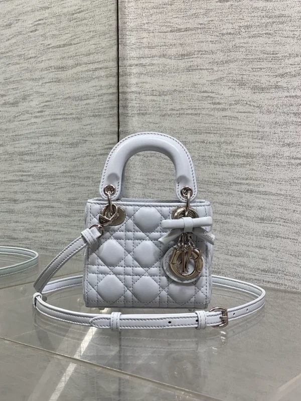 Dior Quilted Micro Top Handle Bag with Bow Charm image 1
