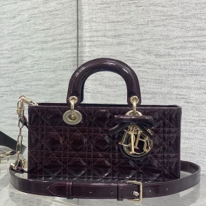 Dior Quilted Patent D-Joy Top Handle Bag image 1