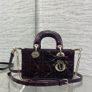 Dior D-Joy Quilted Top Handle Bag with Bow Charm image 1