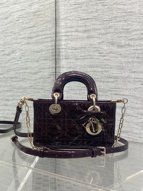 Dior D-Joy Quilted Top Handle Bag with Bow Charm image 1