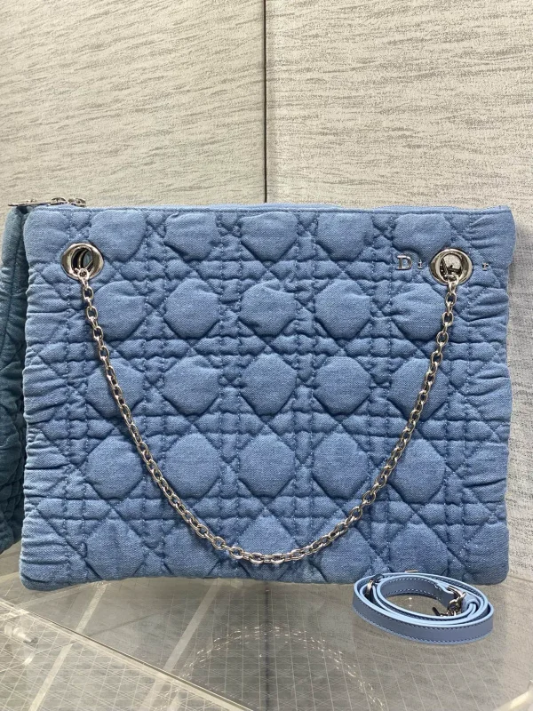 Dior Quilted Denim Shoulder Bag image 1