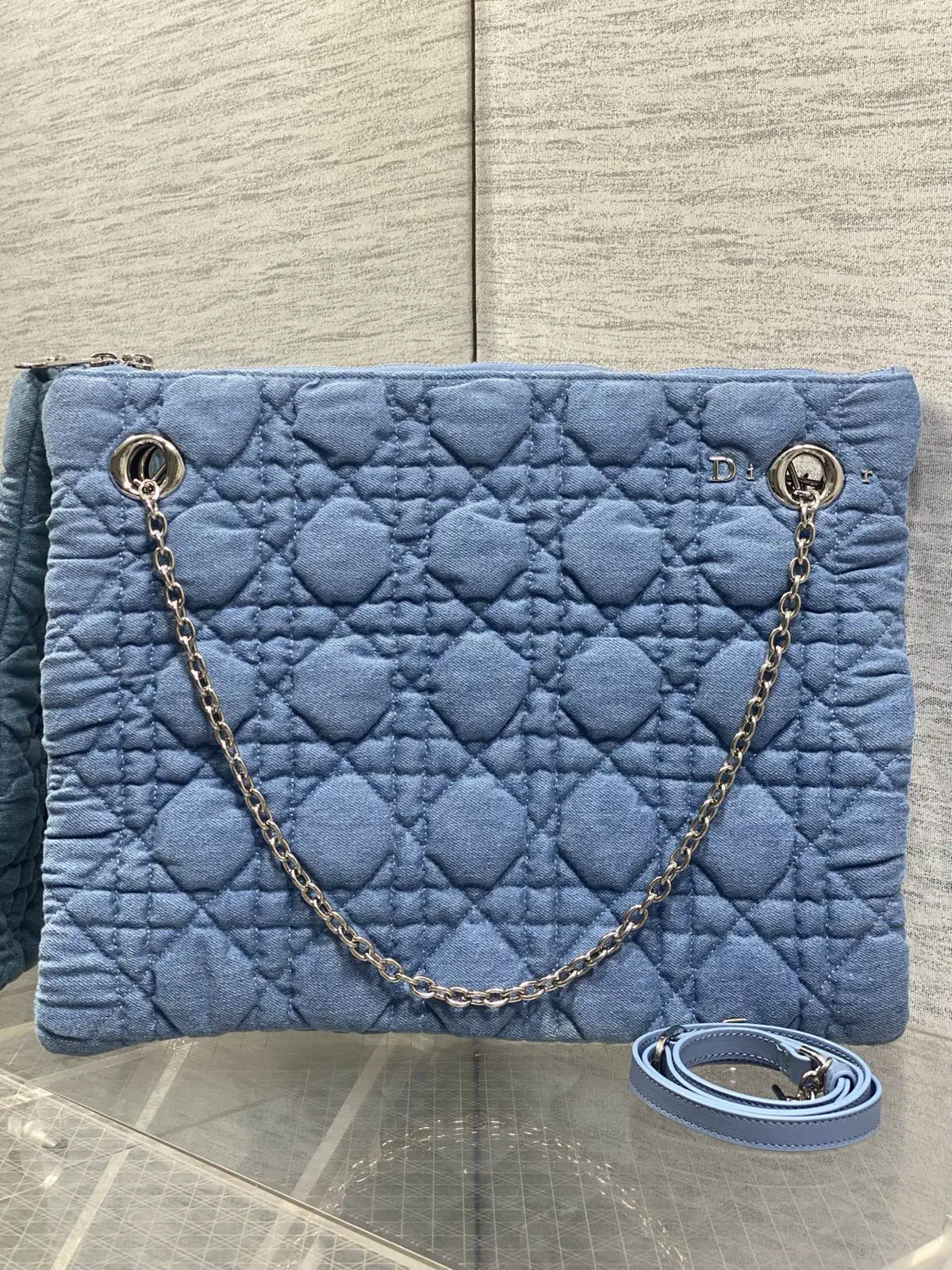 Dior Quilted Denim Shoulder Bag image 1