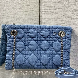 Dior Quilted Denim Shoulder Bag image 1