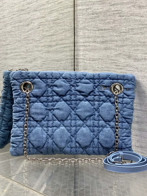 Dior Quilted Denim Shoulder Bag image 1