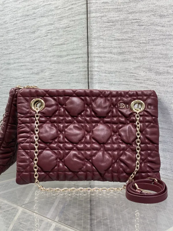Dior Burgundy Quilted Shoulder Bag image 1