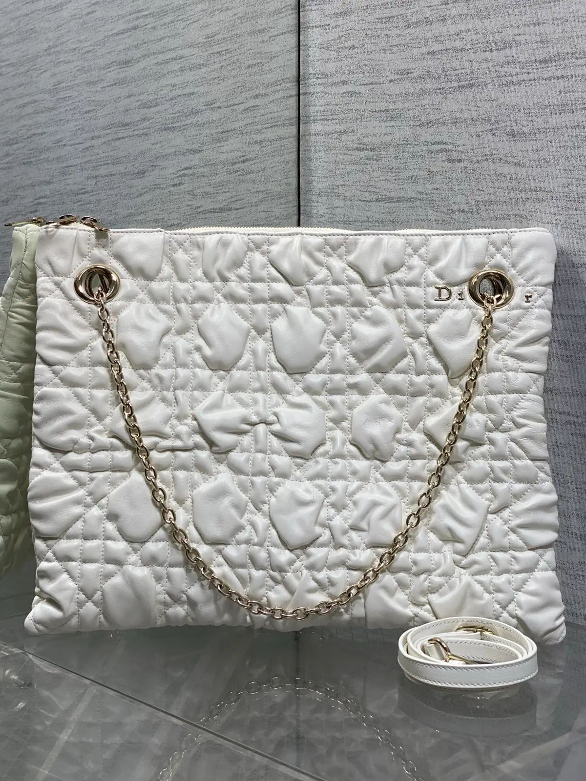 Dior White Quilted Shoulder Bag image 1
