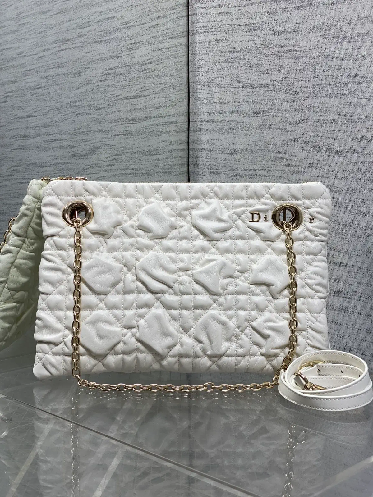 Dior White Quilted Shoulder Bag image 1