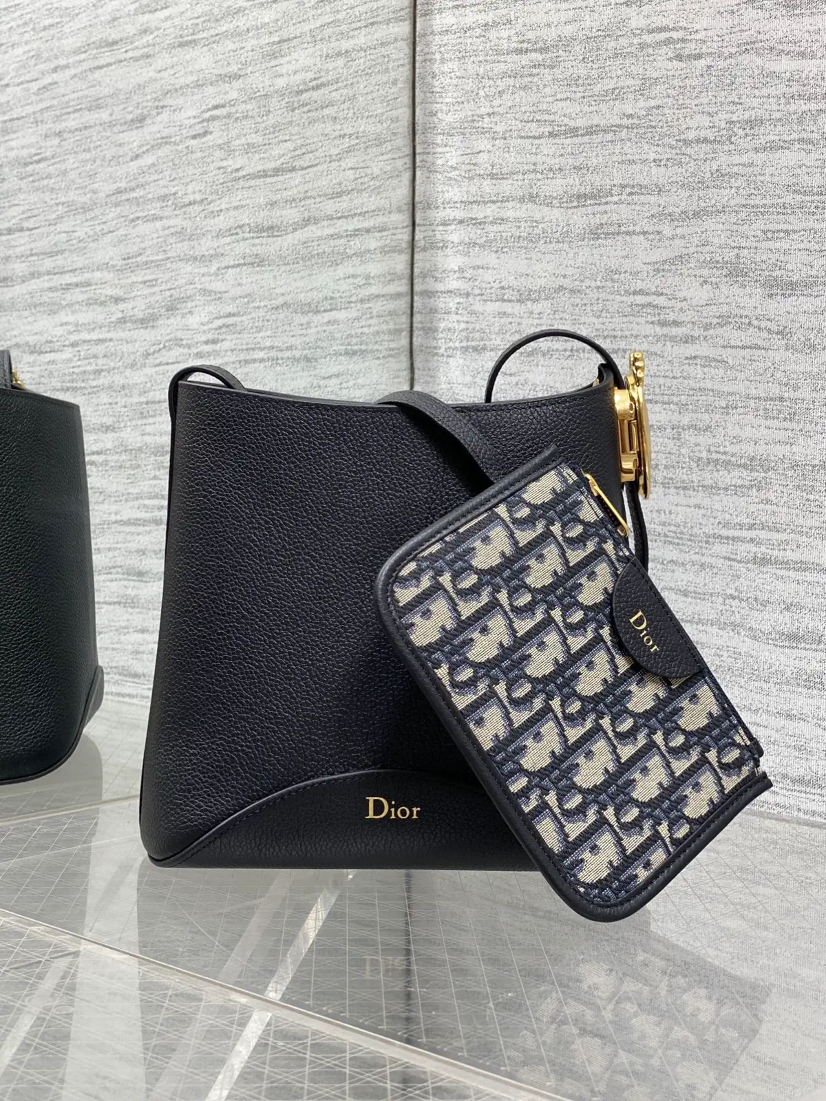 Dior Black Medaillon Small Bucket Bag image 1