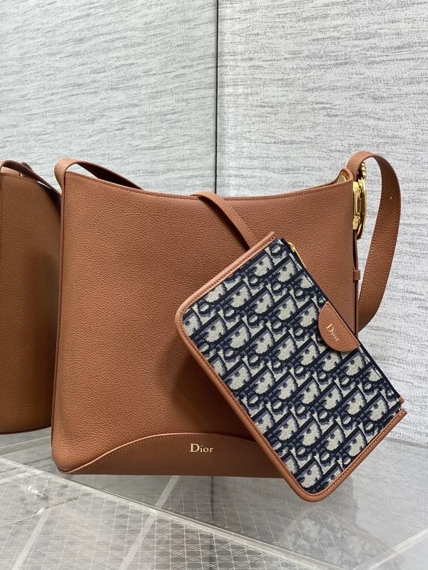 Dior Brown Medaillon Large Bucket Bag with Pouch image 1