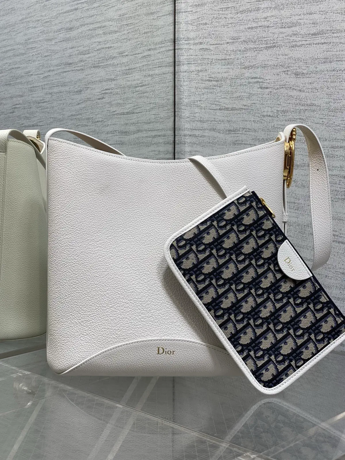 Dior White Medaillon Bucket Bag image 1