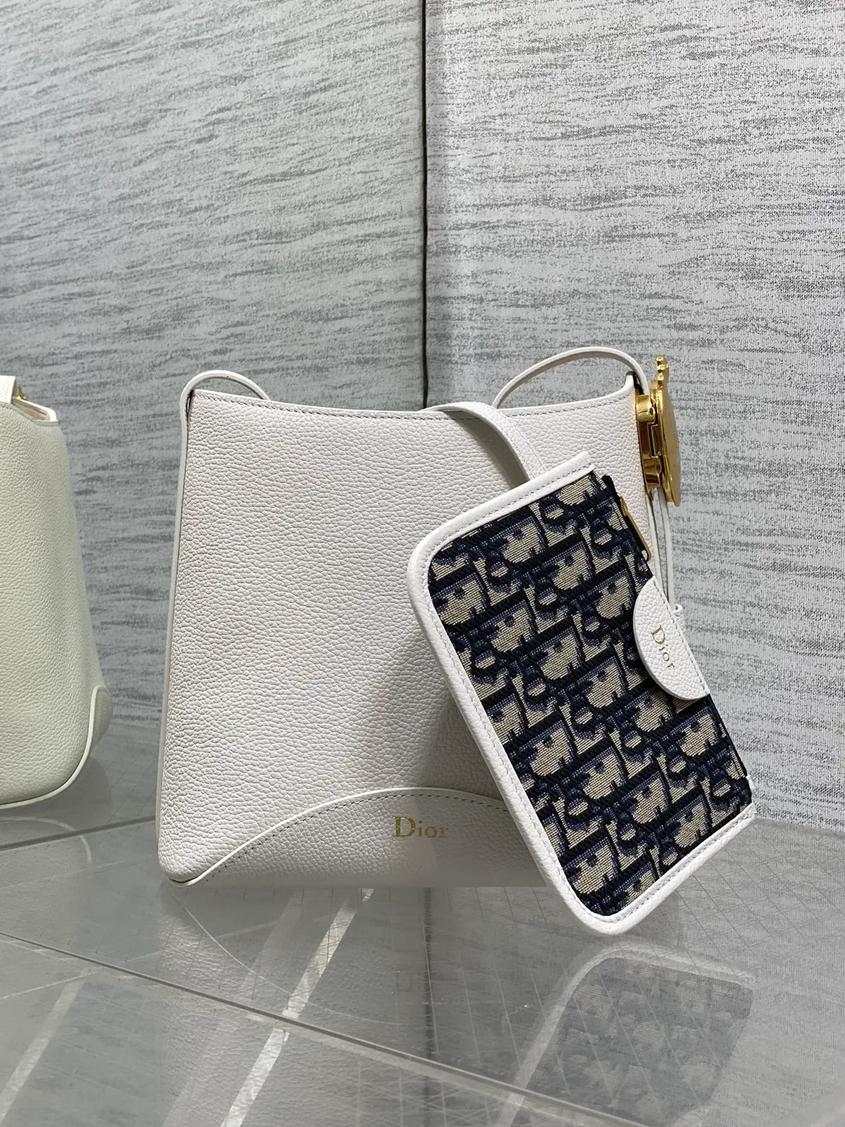 Dior White Medaillon Small Bucket Bag image 1