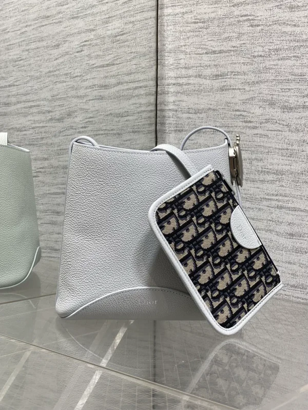 Dior Light Blue Bucket Bag with Monogram Pouch image 1