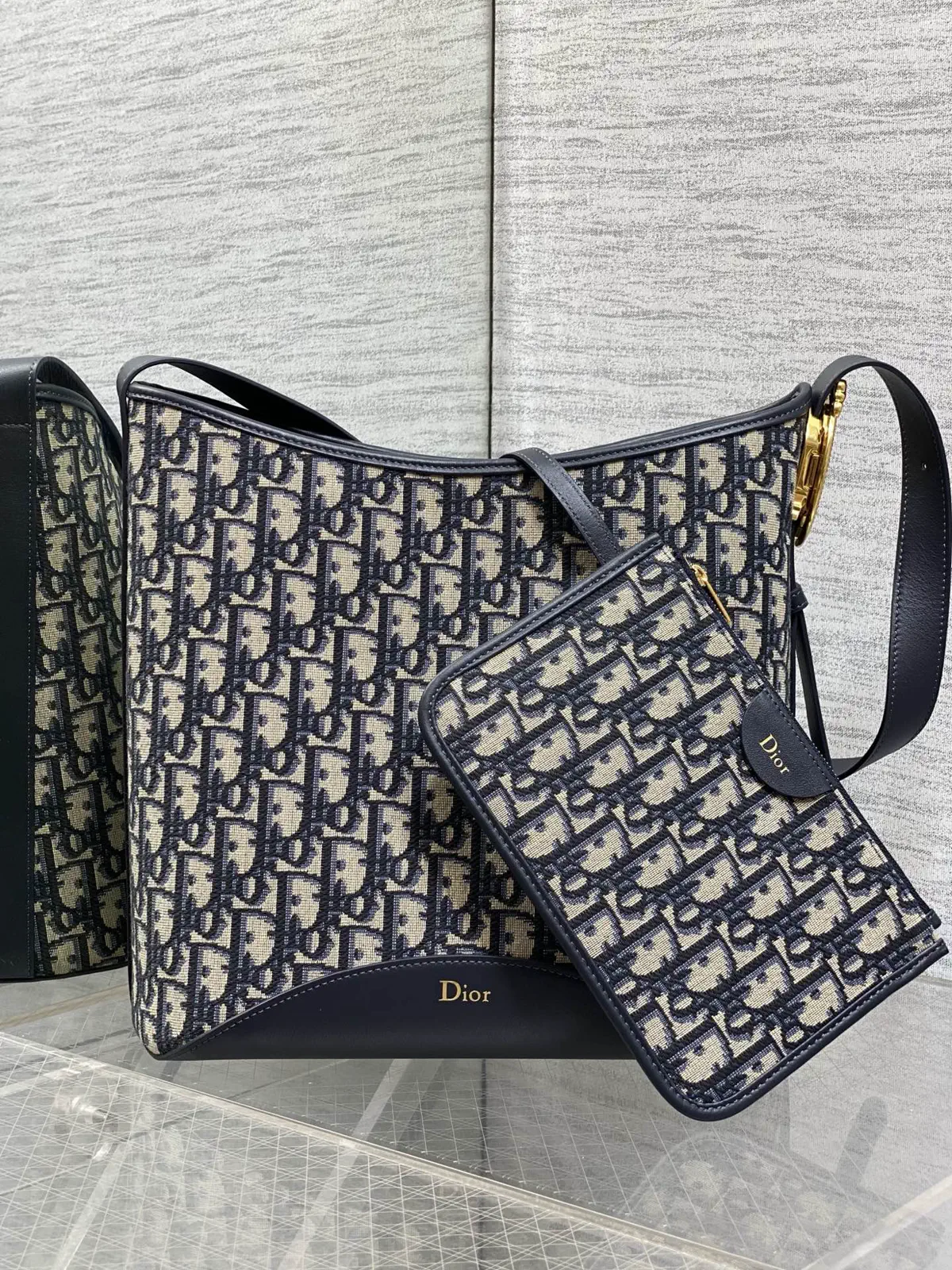 Dior Oblique Monogram Bucket Bag with Pouch image 1
