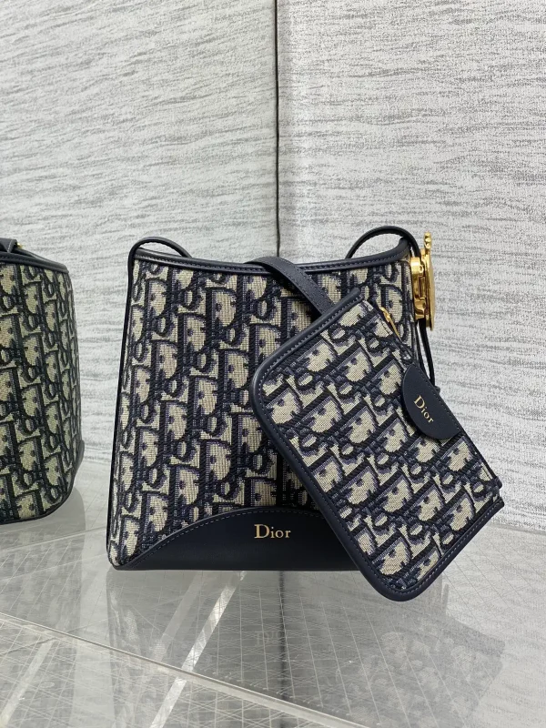 Dior Oblique Pattern Small Bucket Bag with Pouch image 1