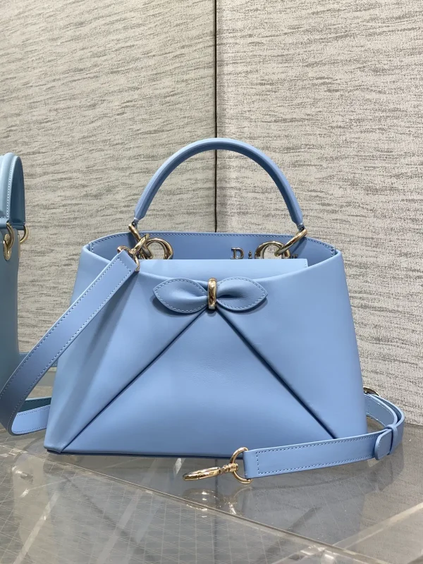 Dior Light Blue Bow Top Handle Bag image 1