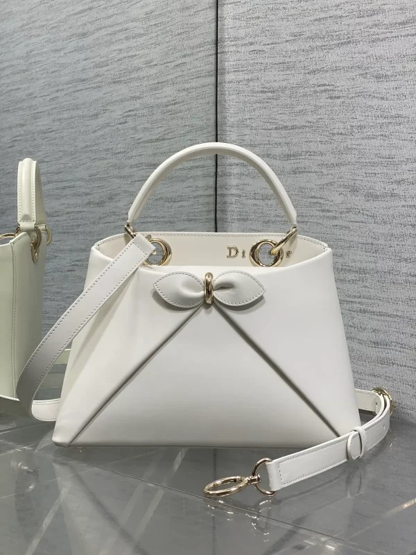 Dior White Bow Top Handle Bag image 1
