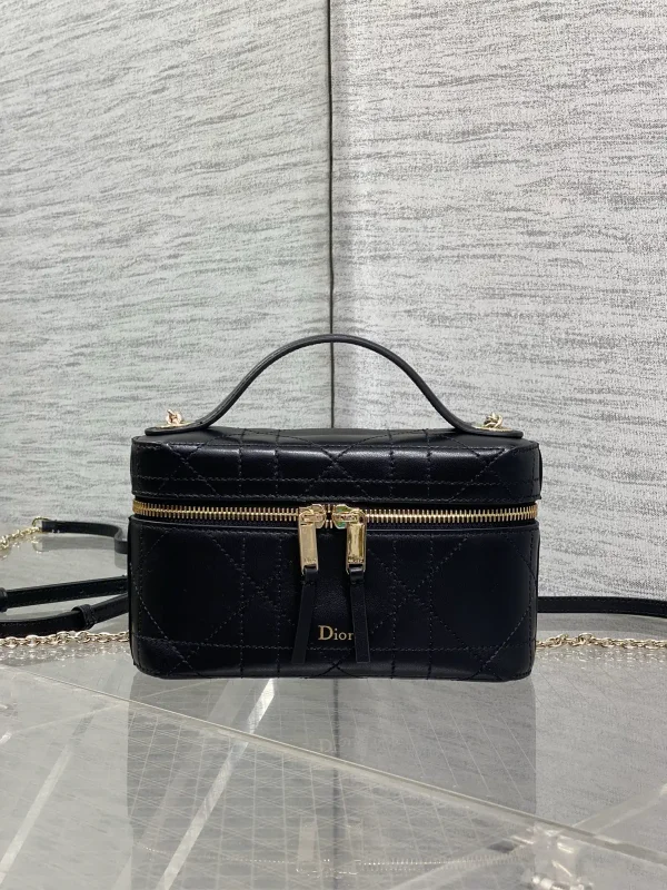 Dior Black Quilted Cosmetic Bag image 1