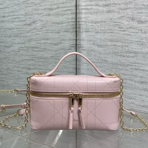 Dior Quilted Vanity Bag with Top Handle and Chain Strap image 1