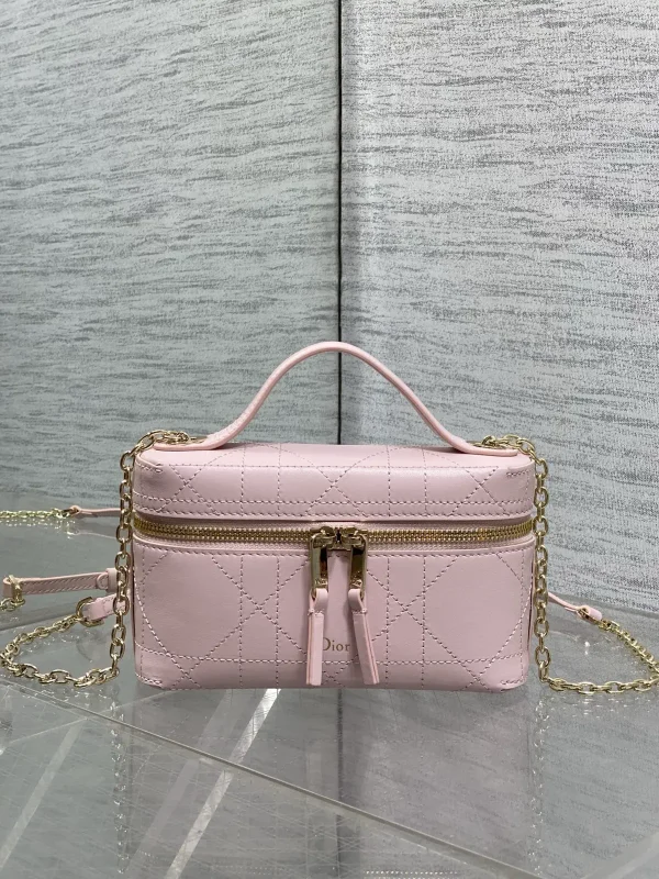 Dior Quilted Vanity Bag with Top Handle and Chain Strap image 1