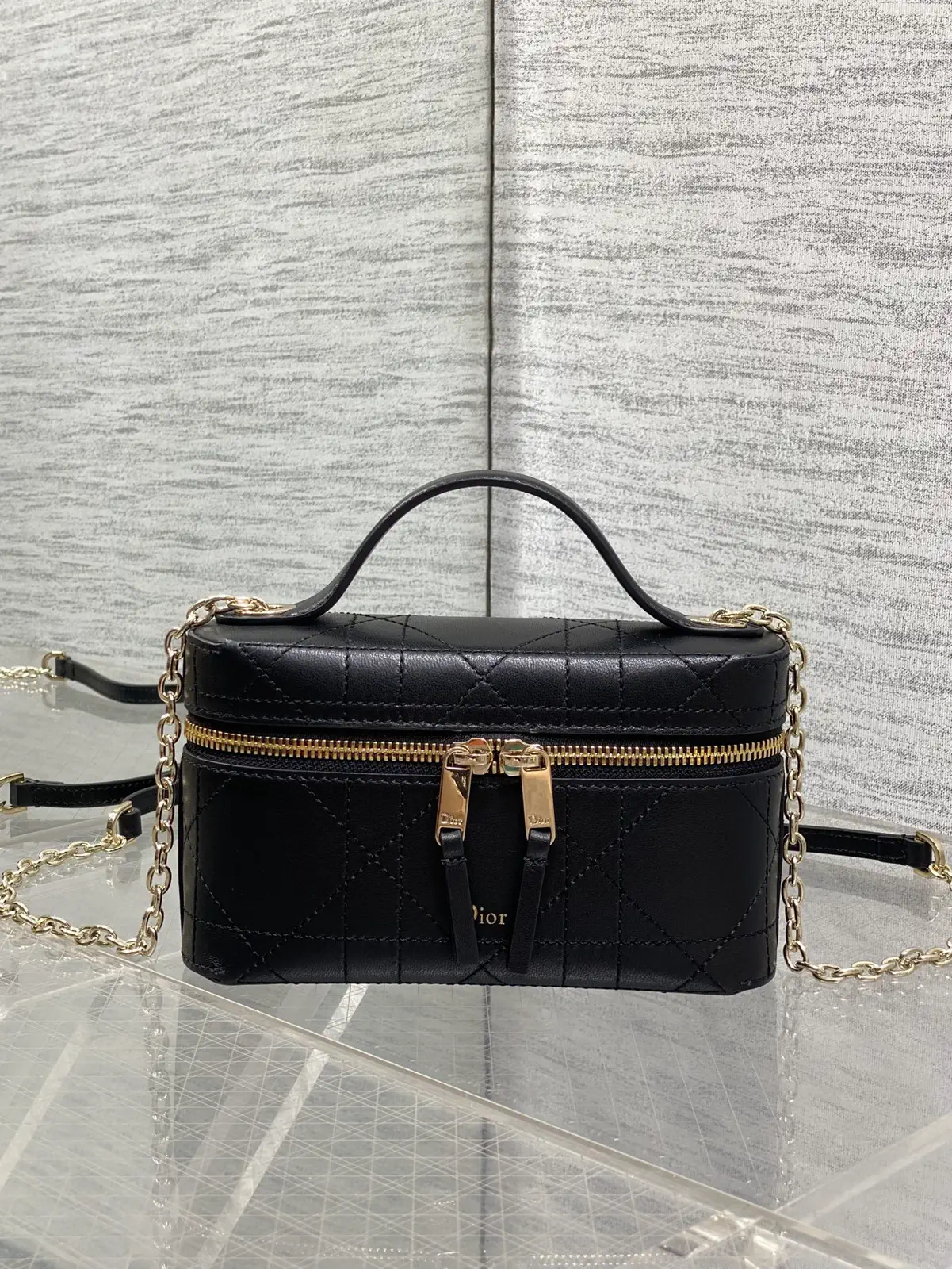 Dior Black Quilted Vanity Case image 1