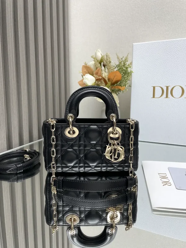 Dior Black Quilted Mini Top Handle Bag image 1