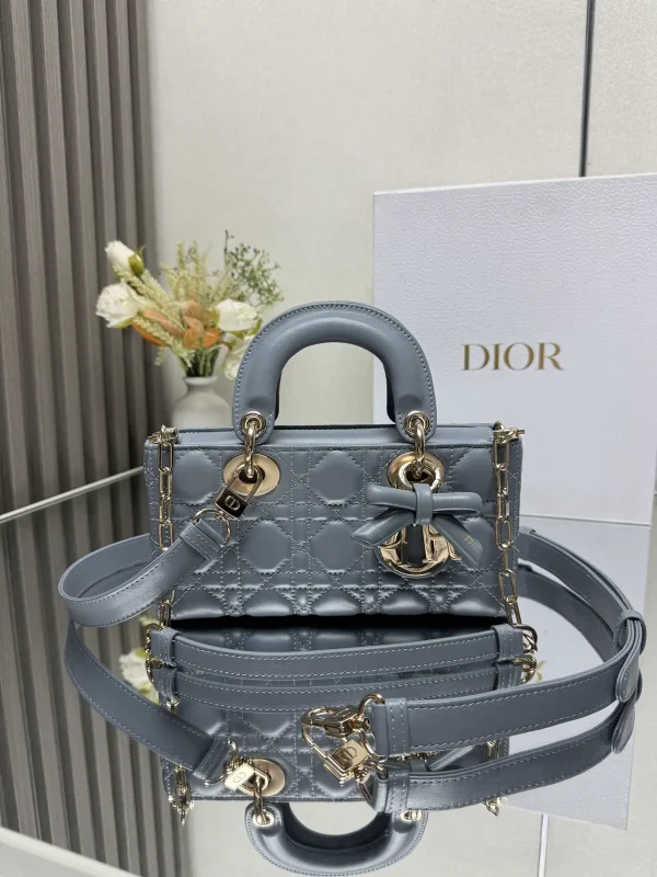 Dior Quilted Lady D-Joy Top Handle Bag with Bow Detail image 1