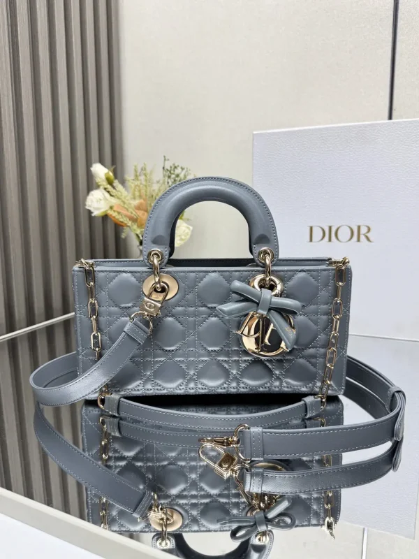 Dior Quilted Top Handle Bag with Bow Charm image 1