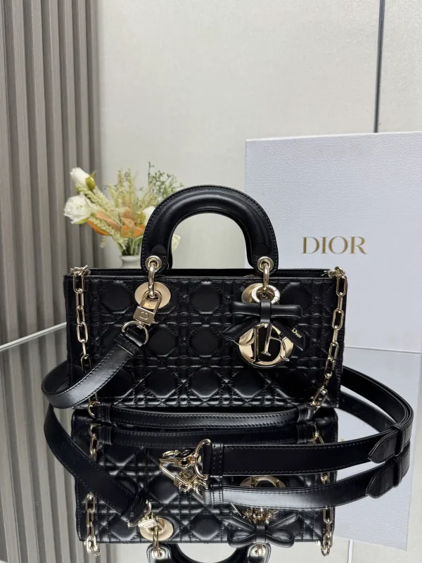 Dior Black Quilted Lady D-Joy Top Handle Bag image 1