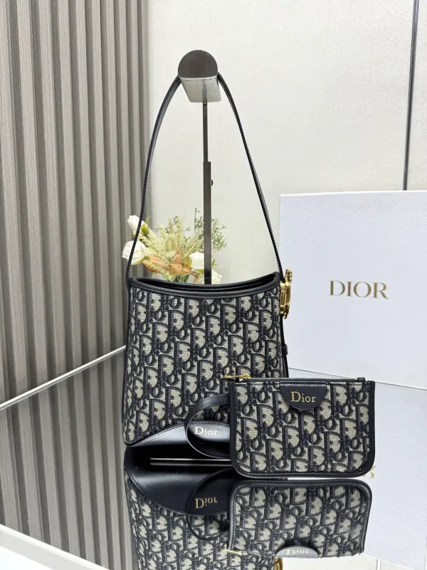 Dior Oblique Pattern Bucket Bag with Pouch image 1