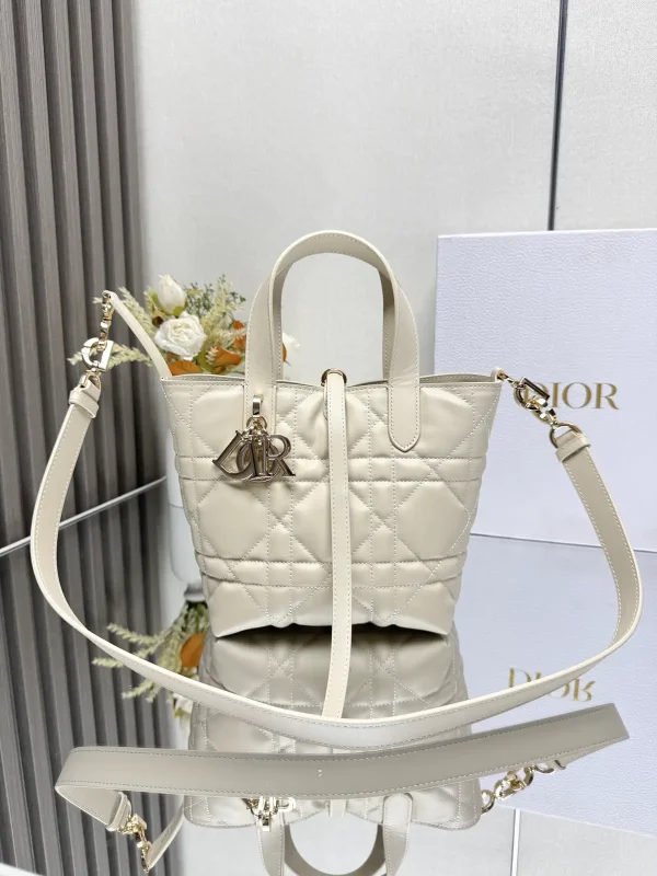 Dior Ivory Quilted Leather Toujours Vertical Tote Bag image 1