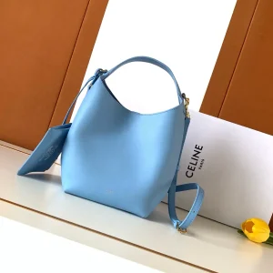 CELINE Light Blue Leather Teen Hobo Bag with Pouch image 1