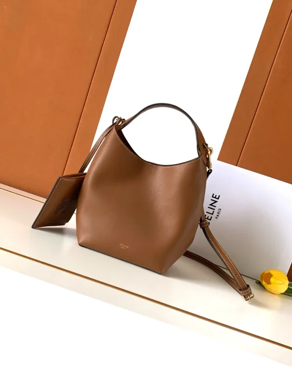 CELINE Tan Leather Teen Hobo Bag image 1