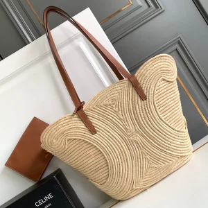 CELINE Woven Triomphe Medium Tote Bag image 1