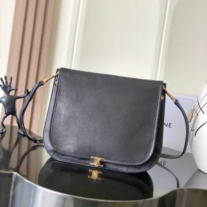 CELINE Black Leather Besace Shoulder Bag image 1