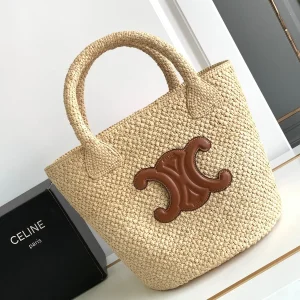 CELINE Triomphe Straw Bucket Bag image 1
