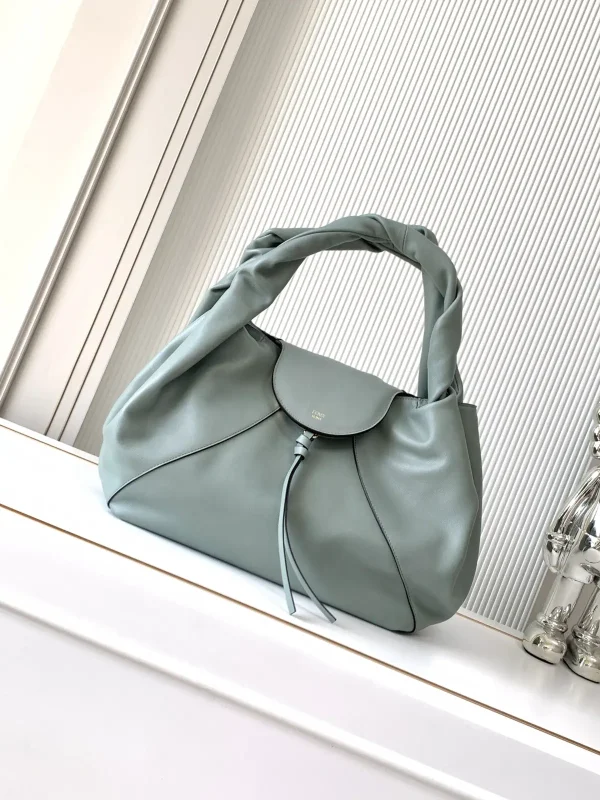 Fendi Sage Green Leather Top Handle Bag image 1