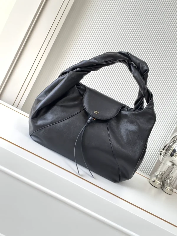 FENDI Black Twisted Handle Shoulder Bag image 1
