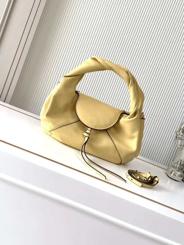 FENDI Pale Yellow Twisted Handle Shoulder Bag image 1