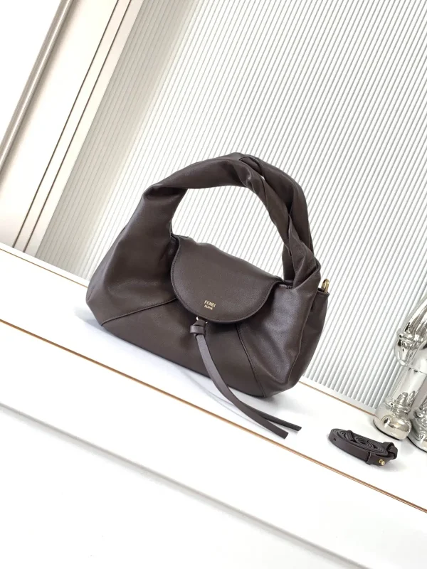 FENDI Brown Twisted Handle Bag with Detachable Strap image 1