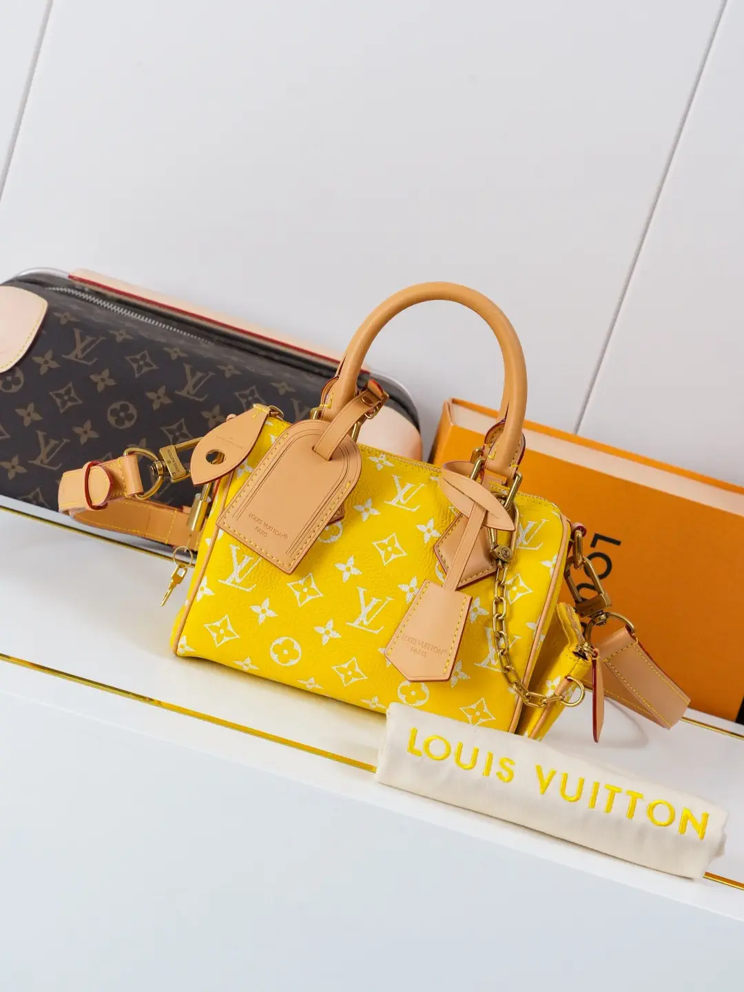 Louis Vuitton Yellow Monogram Speedy P9 Bandoulière 20 Top Handle Bag image 1