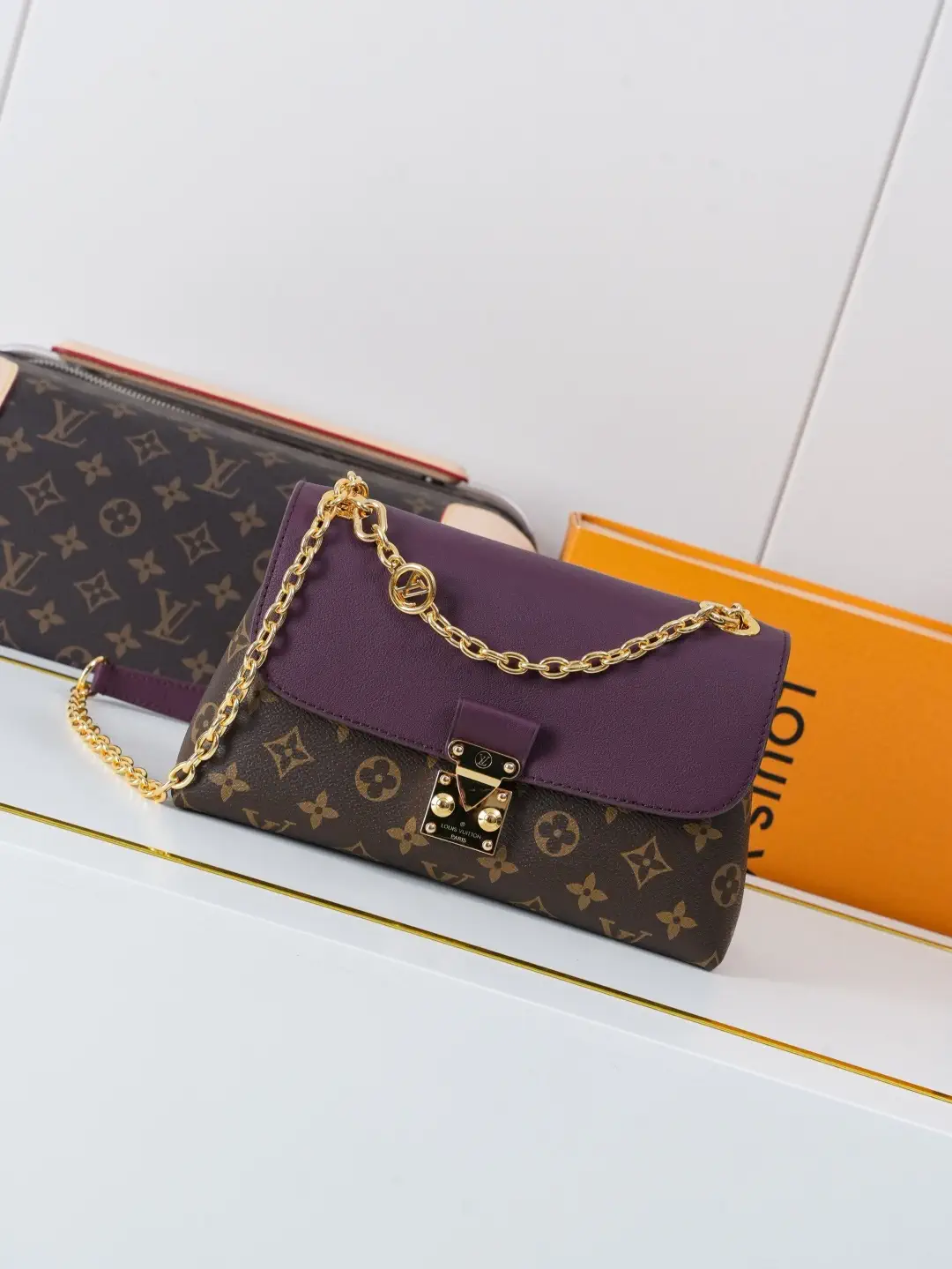 Louis Vuitton Monogram Canvas Purple Leather Madeleine Shoulder Bag image 1