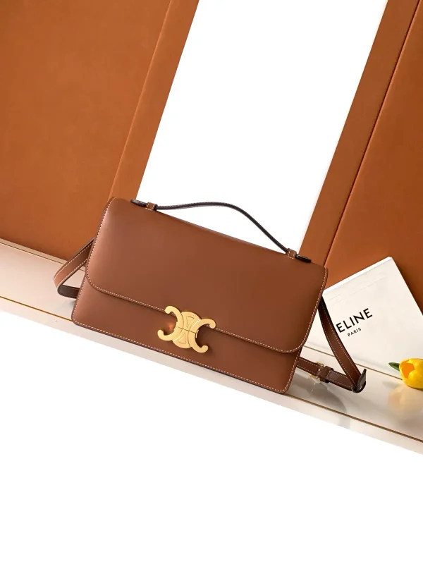 CELINE Triomphe Brown Shoulder Bag image 1