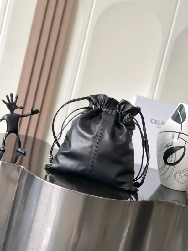 CELINE Black Drawstring Bucket Bag image 1