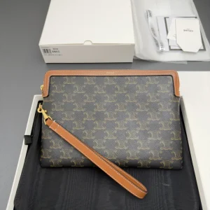 CELINE Triomphe Monogram Clutch with Detachable Wrist Strap image 1