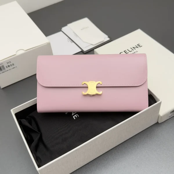 CELINE Triomphe Shiny Leather Wallet image 1