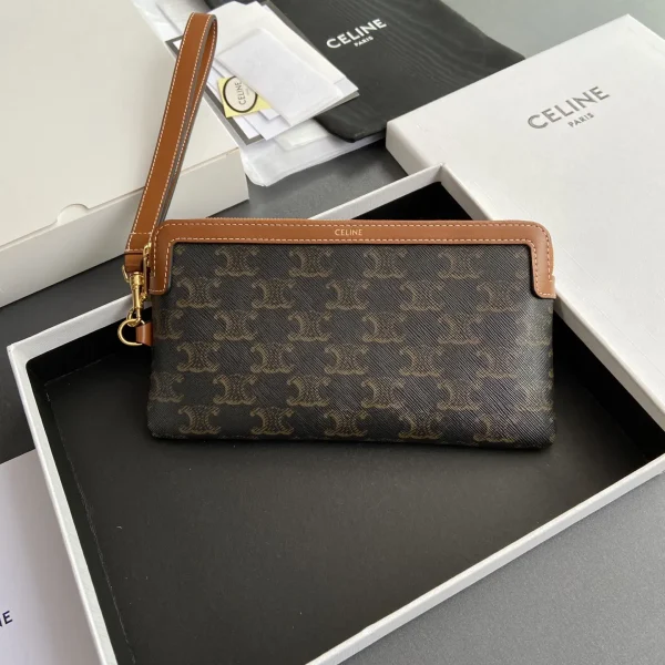 CELINE Triomphe Monogram Clutch with Detachable Wrist Strap image 1