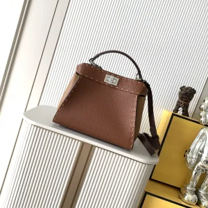 FENDI Brown Peekaboo Top Handle Bag image 1